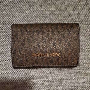 Michael Kors Chocolate Brown Wallet with Gold Accents